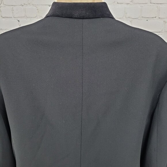 Lauren Ralph Lauren Black Wool Blend Velvet Collar Notch Blazer Suit Jacket 14P - Picture 9 of 14